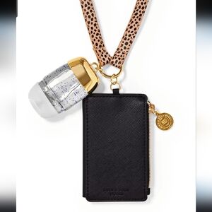 Wearable Cheetah Zipper Card PocketBac Holder With Sanitizer